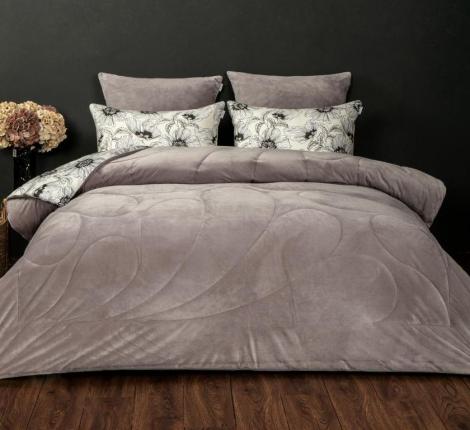Постельное белье с одеялом "Kazanov.A." Капелла (дымчатая роза) Велюр/Egypt Cotton, Евро