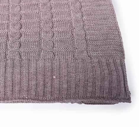 Плед вязаный "КОСЫ" 180x200, капучино