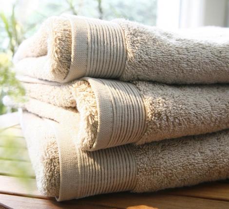 Полотенце махровое "Blanc des Vosges" UNI SABLE (бежевый-серый), 100х150