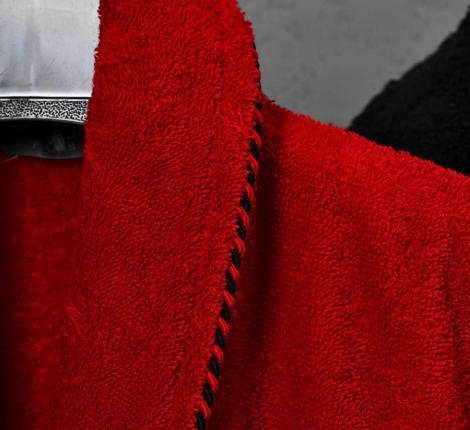 Набор "PIERRE CARDIN HOME" (2 халата, 2 полотенца 50х90), красный-черный