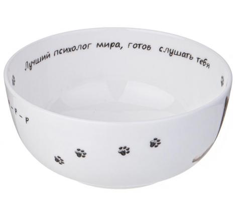 Салатник-тарелка суповая "БЕРИ КОТА" 750 МЛ 15,5*6,5 СМ (КОР=36ШТ.)