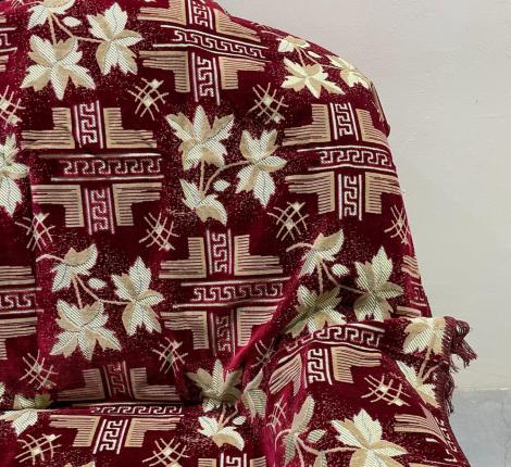 Покрывало шпигель большой "Karteks" на диван 160х220 МЕАНДР, бордовый