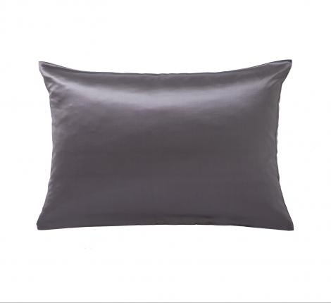 Наволочка "Blanc des Vosges" Volupte ardoise шелк 50х75, темно-серый