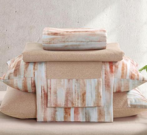 Постельное бельё "KARTEKS" жаккардовый сатин АКВАРЕЛЬ CVP 03, Евро