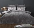 Постельное белье с одеялом "Kazanov.A." Ливви (графит капучино) Велюр/Egypt Cotton, Евро
