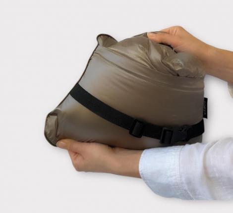 Дорожный плед-пончо пуховый "Travel Cape Plaid Grass" Milk Chocolate, 130х170