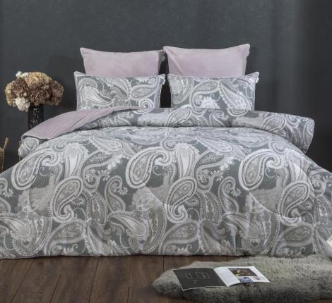 Постельное белье с одеялом "Kazanov.A." Тейра (жемчужная лаванда) Велюр/Egypt Cotton, Евро