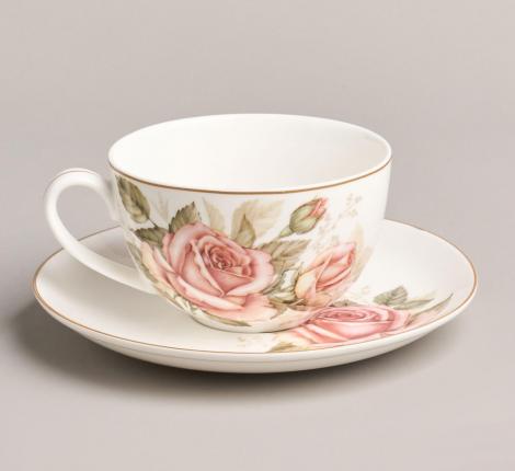 Чайный набор "КОРЕЙСКАЯ РОЗА" на 6 персон, 12 предметов (300 мл)