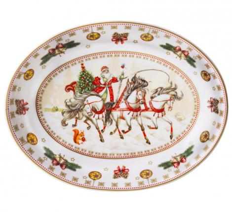 Блюдо овальное "ТРОЙКА" 25*19,5*4,5 см, белое