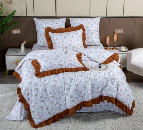 Постельное бельё с одеялом "Kazanov.A." Одри (жемчуг охра) Сатин, Евро