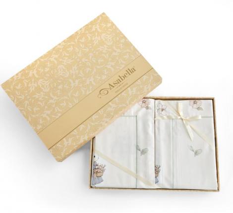 Постельное бельё "Asabella" 2393-4S Мако-Сатин, 1,5 спальный