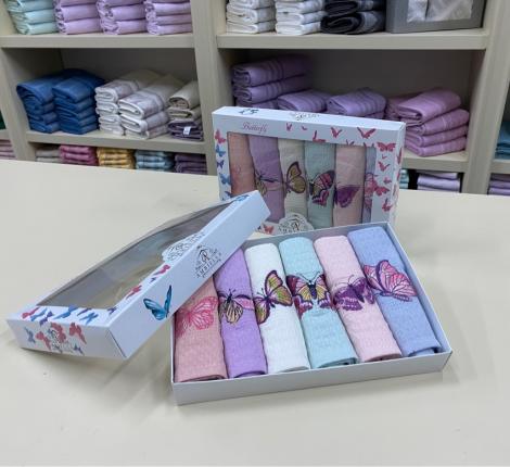 Набор вафельных салфеток "AMBIELLA" БАБОЧКИ, 40х60-7 шт.