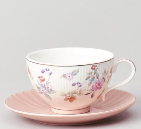 Чайный набор "ВРЕМЕНА ГОДА" на 2 персоны, 4 предметов (250 мл), розовый