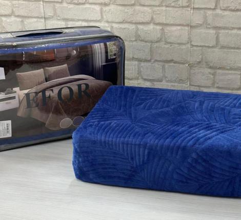 Покрывало велюровое "EFOR PREMIUM" УЗОР 160х230, темно-синий