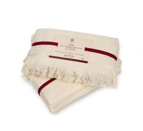 Комплект вафельно-махровых полотенец Luxberry "IRIS" (30x50,50x100,70x140), экрю