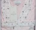 Халат махровый "Maison D'or" LADY LIERRA (розовый) с кружевом, XL(50)-XXL(52)