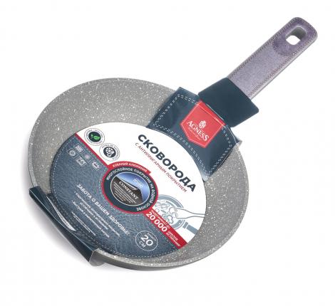 Сковорода "AGNESS" 902-120 с антипригарным покрытием PFLUON MARBLE, диаметр 20 см