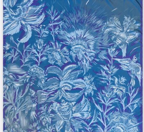 Платок шёлковый "LENA SOIE" BLEU, 90х90