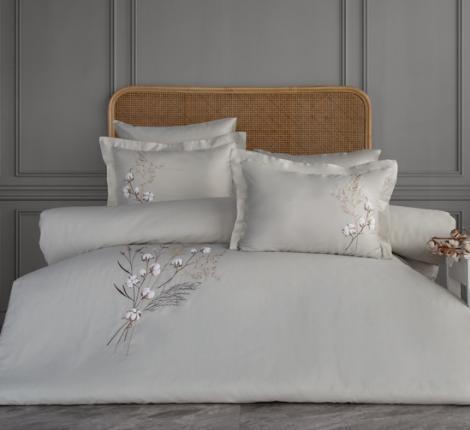 Постельное бельё "DANTELA VITA" сатин с вышивкой MONEDA (мятный), Евро