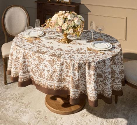 Скатерть овальная с пропиткой SANTALINO "ROYAL GARDEN" 160х220, белый