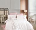 Постельное бельё "DANTELA VITA" поплин с вышивкой LIA (кремовый), Евро