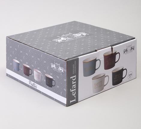 Набор кружек 4 штуки "POSITIVE", 370 МЛ