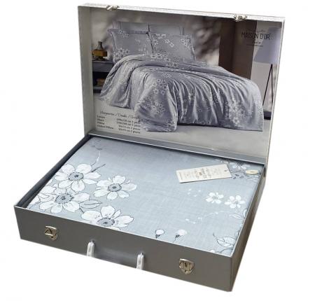 Постельное бельё "Maison D'or" MARGUERITES (серый) Тенсел, Евро