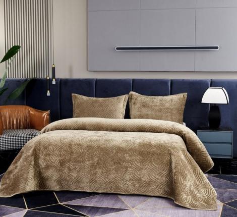 Покрывало &quot;Sofi de Marko&quot; Деварта (бежевый) Бархат, 160x220