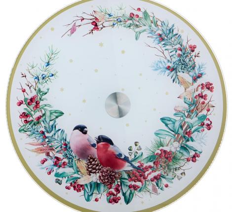 Тортовница вращающаяся "СНЕГИРИ" 357-258, диаметр 32 см