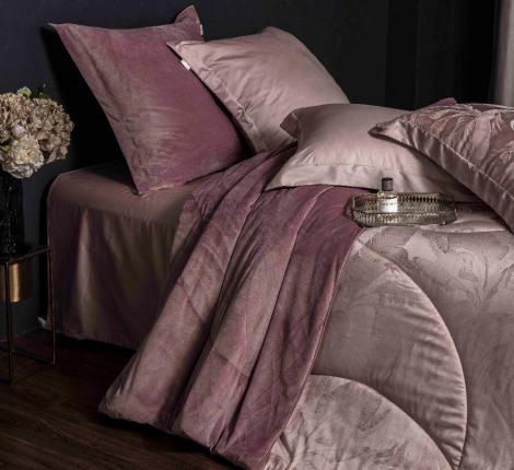 Постельное белье с одеялом "Kazanov.A." Lindor J'Adore (пыльная роза) Велюр/Тенсел, Евро