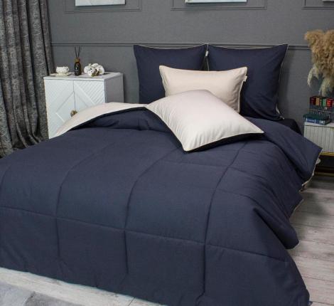 Постельное белье с одеялом "Kazanov.A." Шеффилд (графит айвори) Сатин, Евро