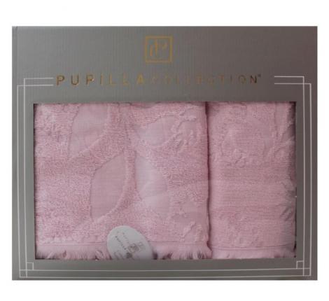 Набор махровых полотенец Pupilla "AMAZON" 50х90+70х140, Розовый