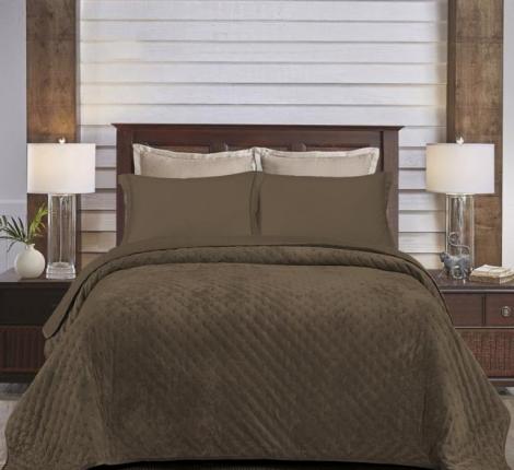 Покрывало из вареного бархата "KARTEKS" 02, 230х250 (коричневый)