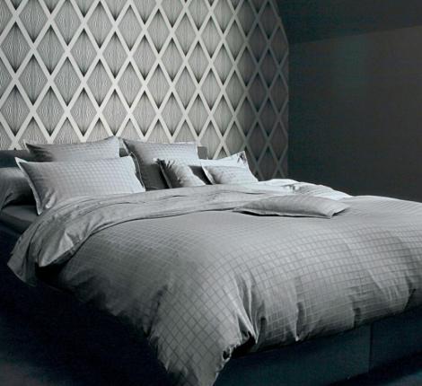 Постельное бельё "Blanc des Vosges" PALACE ARDOISE (темно-серый) сатин-жаккард, Семейный