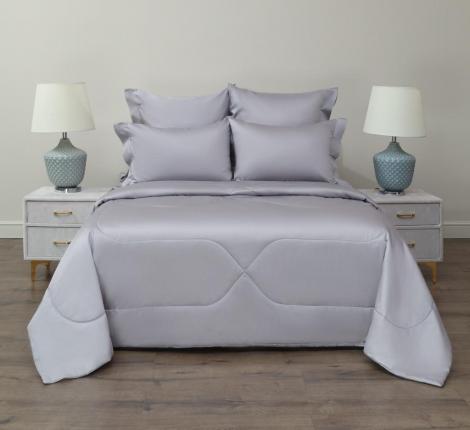 Постельное белье с одеялом "Sofi de Marko" Premium Mako (серый) Сатин ДеЛюкс, Евро