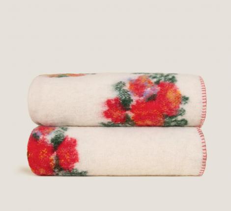Плед шерстяной Frati "MARY FLOWER" WHITE, 150x200 шерсть 55% полиэстер 45%, 1070г