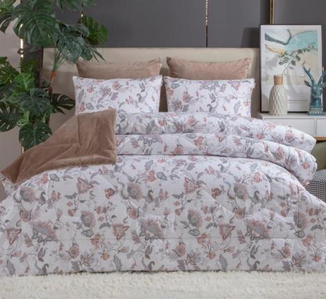 Постельное белье с одеялом "Kazanov.A." Даламан (платина капучино) Велюр/Egypt Cotton, Евро