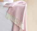 Плед шерстяной "Blanc des Vosges" PLUME ROSE(розовый), 130х170