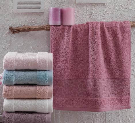 Набор махровых полотенец "TWO DOLPHINS" 50х90 (1/6шт.)E647) ASIYA