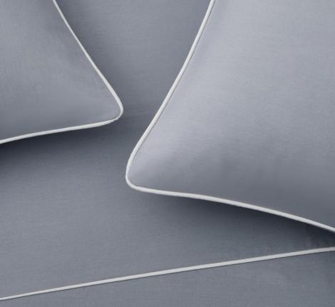 Постельное бельё "KARTEKS" сатин однотонный с кантом HK-04 (серый), 2 спальный