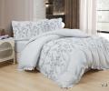 Постельное белье EFOR "COTTONI V-4" с вышивкой "цветы", Евро