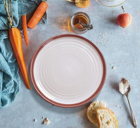 Набор персональных тарелок 4 штуки &quot;Arya&quot; White Stoneware диаметр 26,3 см, Коричневый