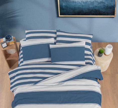 Постельное белье EFOR RANFORCE "MADRAS BLUE" (100% хлопок), Евро
