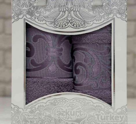 Набор бамбуковых полотенец EFOR BAMBOO "TAC" (50*90,70*140), фиолетовый