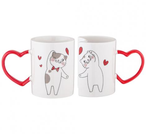Набор кружек 2 шт. "ДАВАЙ ОБНИМЕМСЯ", 260 мл