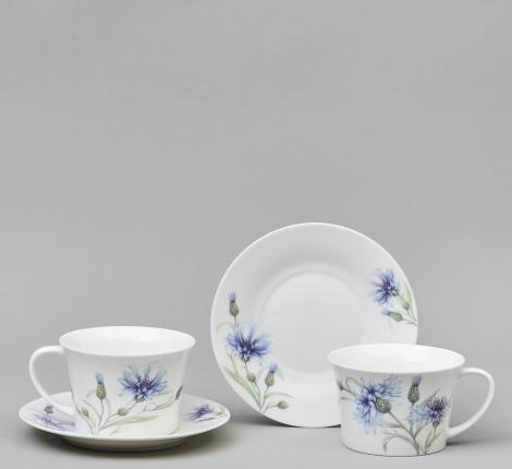 Чайный набор "ВАСИЛЬКИ" 760-839 на 2 персоны, 4 предмета (250 мл)