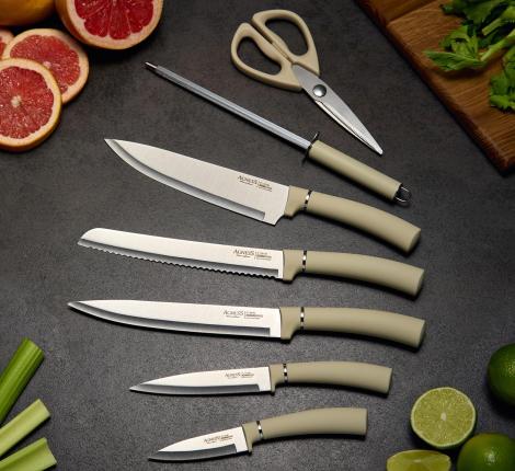 Набор кухонных ножей "AGNESS" 911-761 на вращающейся подставке, 8 предметов