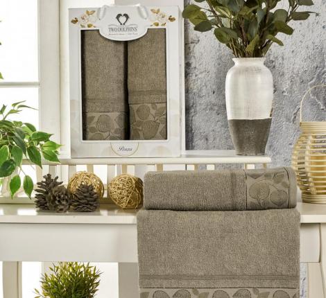 Комплект махровых полотенец "TWO DOLPHINS" (50x90/70х140) 2 шт. PENZA, серый