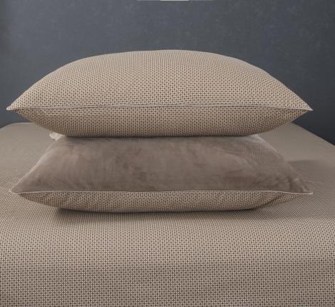 Постельное белье с одеялом "Kazanov.A." Паркер (капучино бежевый) Велюр/Egypt Cotton, Евро