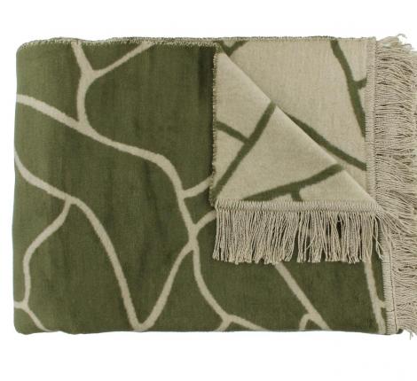 Плед хлопковый "CLAUDI" LINEAS OLIVE, 150х200